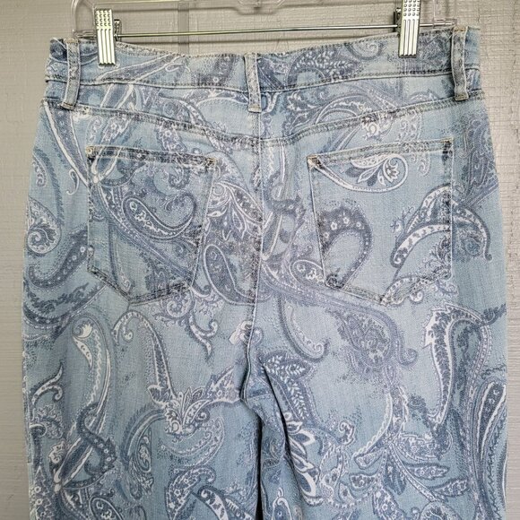 Chico's So Slimming Paisley-Print Girlfriend Slim Leg Ankle Jeans. Size … - Picture 8 of 11